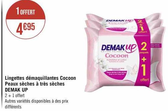 lingettes démaquillantes cocoon peaux sèches à très sèches demak up