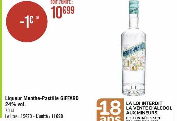 liqueur menthe-Pastille giffard 24% vol.
