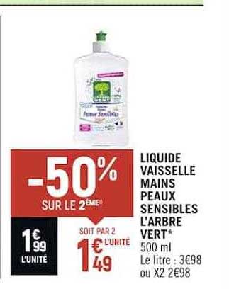 liquide vaisselle mains peaux sensibles l'arbre vert