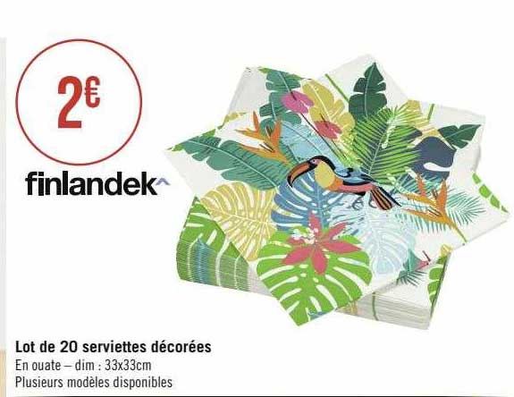 lot de 20 serviettes décorées finlandek^