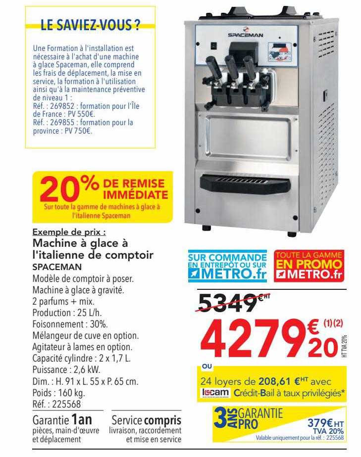 machine à glace à l'italienne de comptoir spaceman