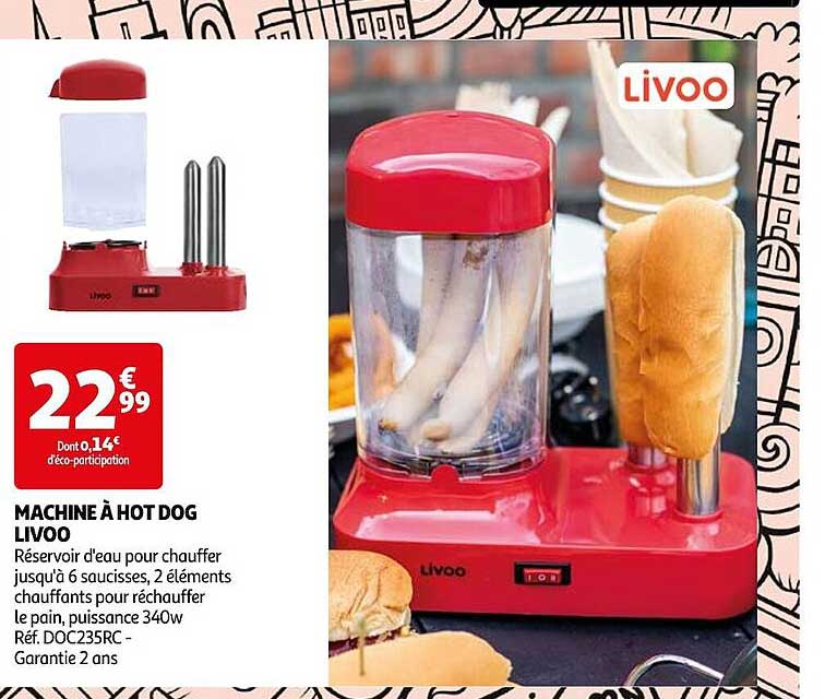 machine à hot dog livoo