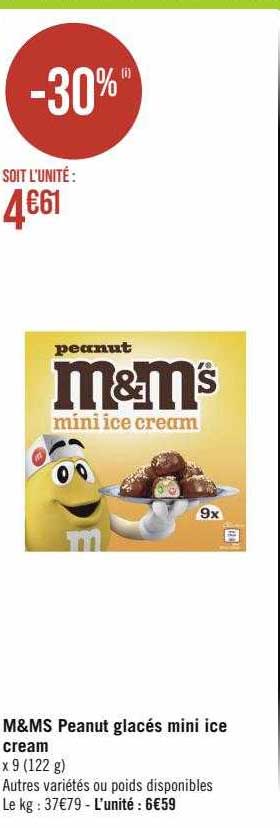 m&m's peanut glacés mini ice cream