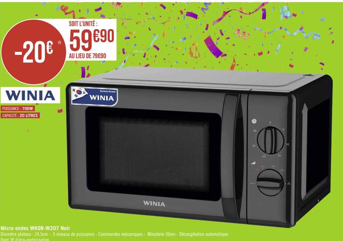 micro ondes wkor-w207 noir winia