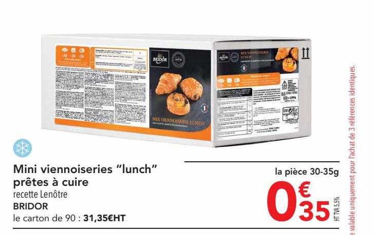 mini viennoiseries "lunch" prêtes à cuire bridor