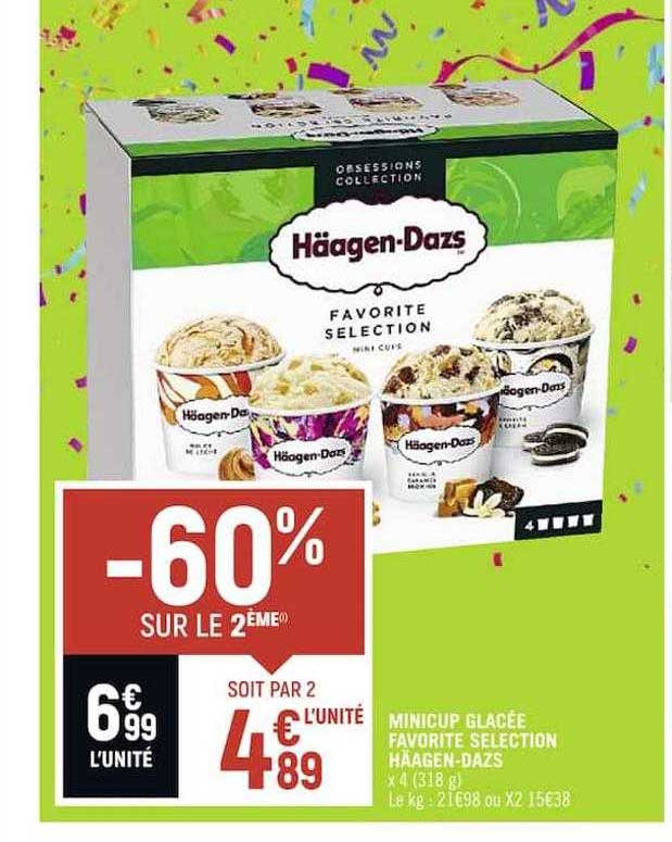minicup glacée favorite sélection häagen-dazs