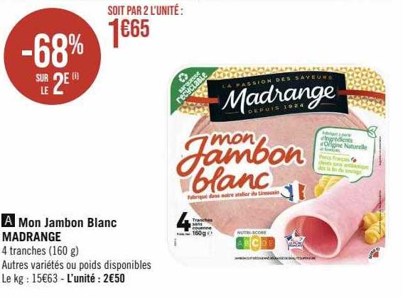 mon jambon blanc madrange