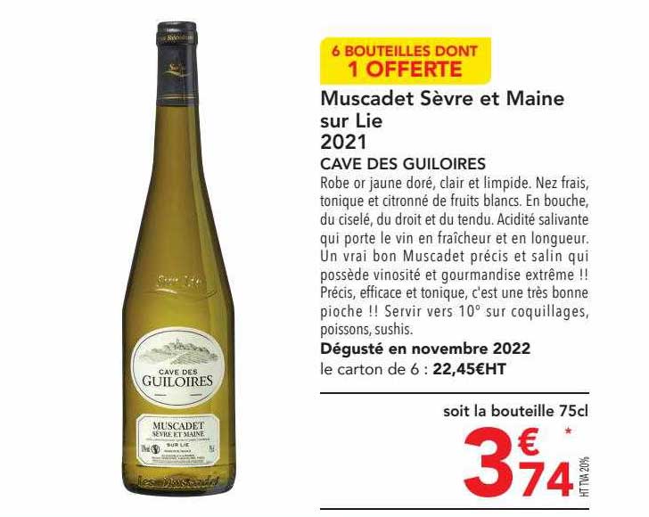 muscadet sèvre et maine sur lie cave des guiloires
