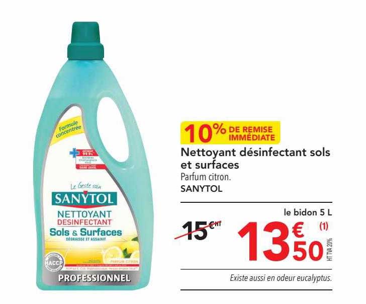 Nettoyant Désinfectant Sols Et Surfaces Sanytol