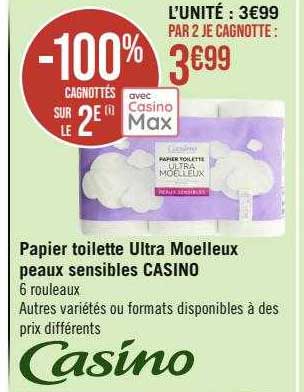papier toilette ultra moelleux peaux sensibles casino