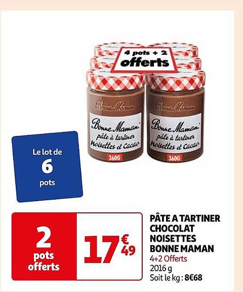pâte à tartiner chocolat noisettes bonne maman