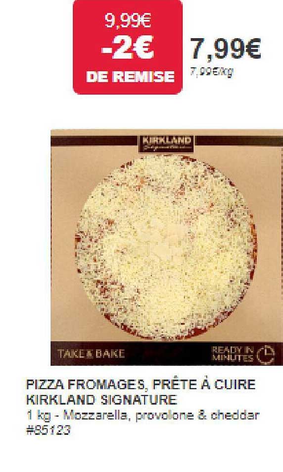 Pizza Fromages, Prête à Cuire Kirkland Signature