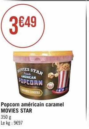 popcorn américain caramel movies star