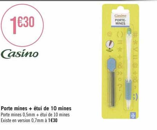 porte mines + étui de 10 mines casino