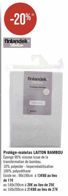 protège-matelas laiton bambou finlandek^