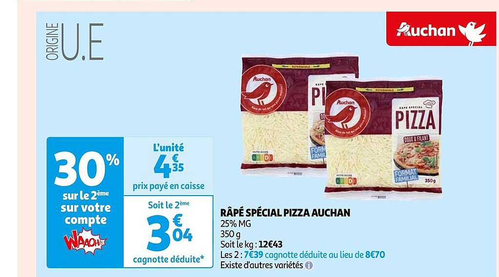 Râpé Spécial Pizza Auchan