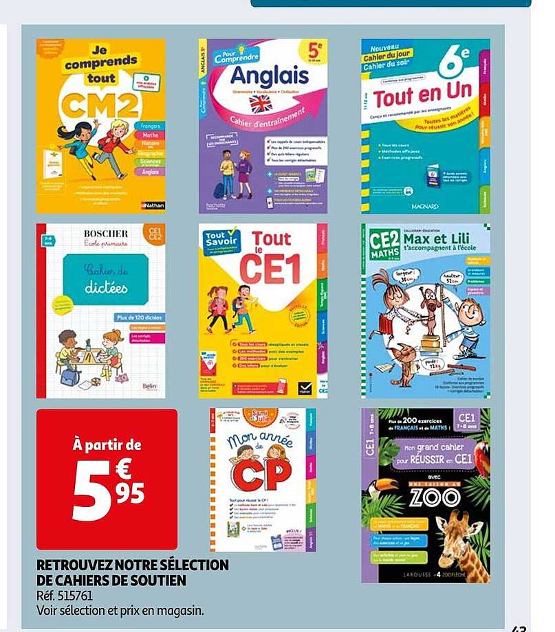 retrouvez notre sélection de cahiers de soutien