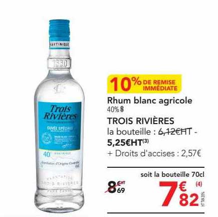 rhum blanc agricole trois rivières
