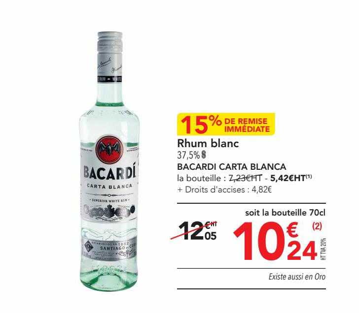 rhum blanc bacardi carta blanca