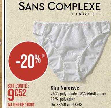 slip narcisse sans complexe lingerie
