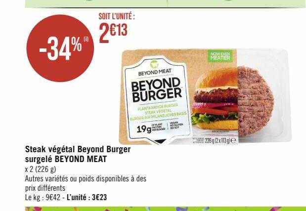 steak végétal beyond burger surgelé beyond meat