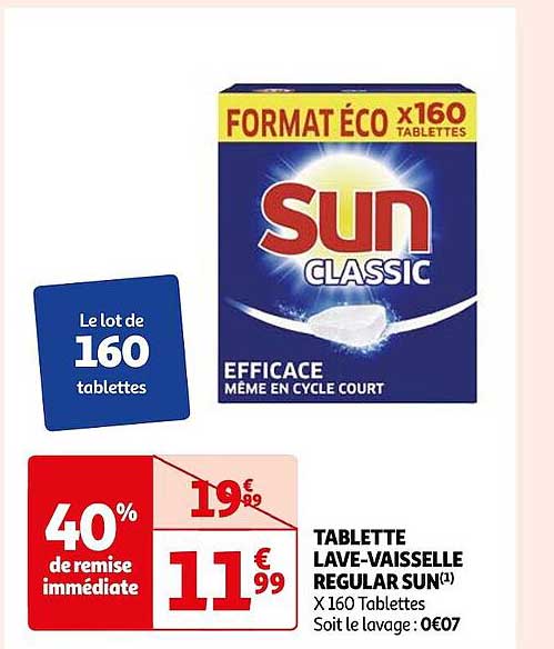 tablette lave-vaisselle regular sun