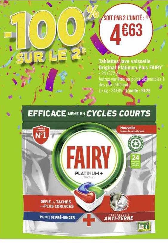 tablettes lave vaisselle original platinum plus fairy