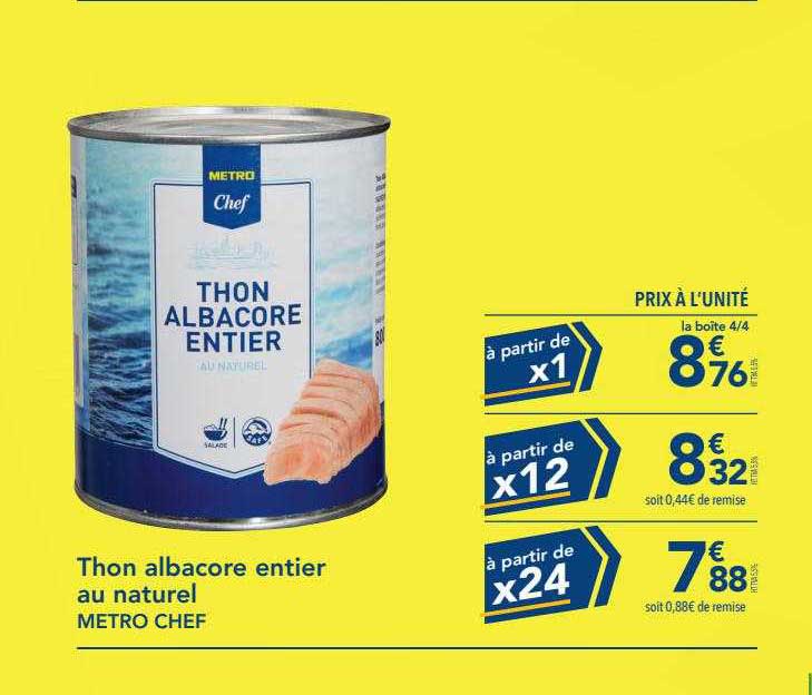 Thon Albacore Entier Au Naturel Metro Chef