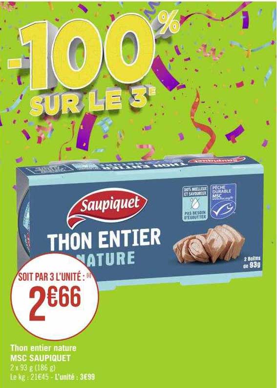 Thon Entier Nature Msc Saupiquet
