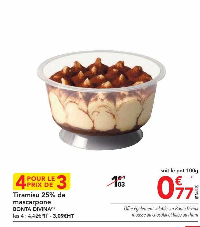 tiramisu 25% de mascarpone bonta divina