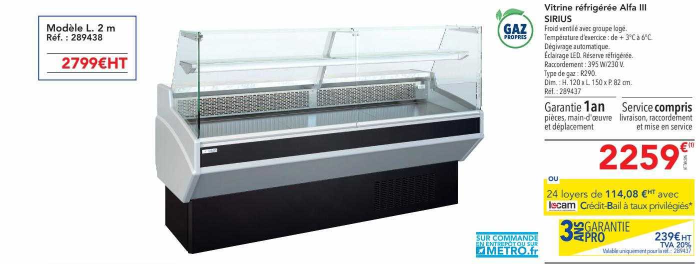vitrine réfrigérée alfa III sirius