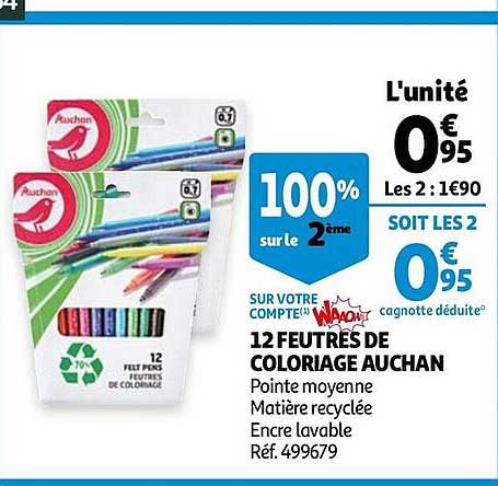 12 Feutres De Coloriage Auchan