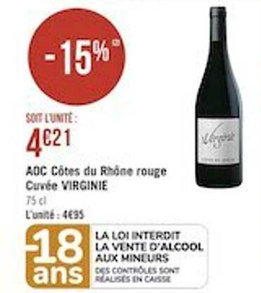 aoc côtes du rhône rouge cuvée virginie
