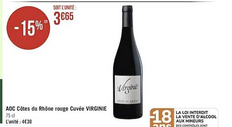 aoc côtes du rhône rouge cuvée virginie