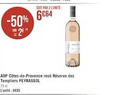 aop côtes-de-provence rosé réserve des templiers peyrassol