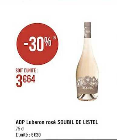 aop luberon rossé soubil de listel