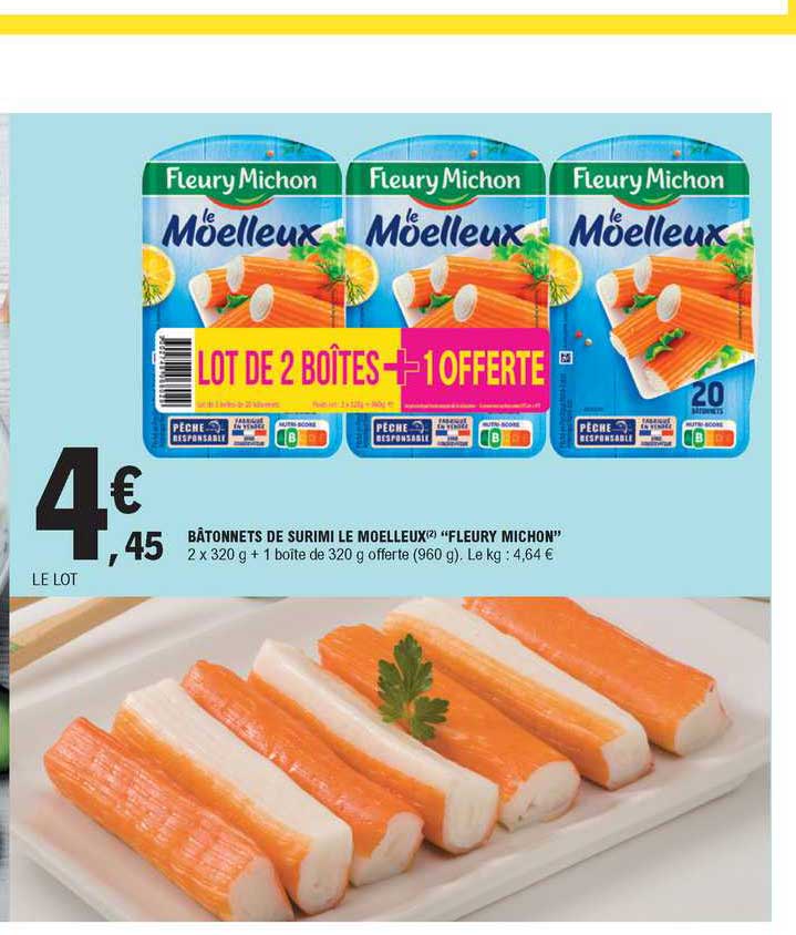 bâtonnets de surimi le moelleux fleury michon