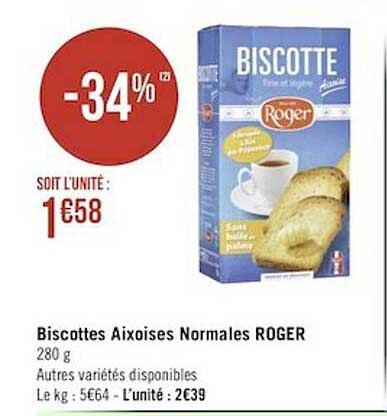 biscotte aixoises normales roger