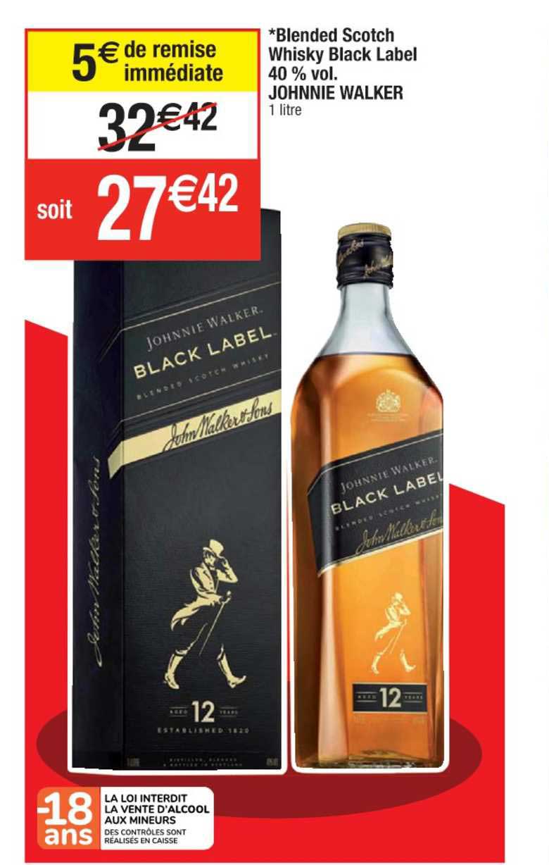 blended scotch whisky black label 40% vol. johnnie walker