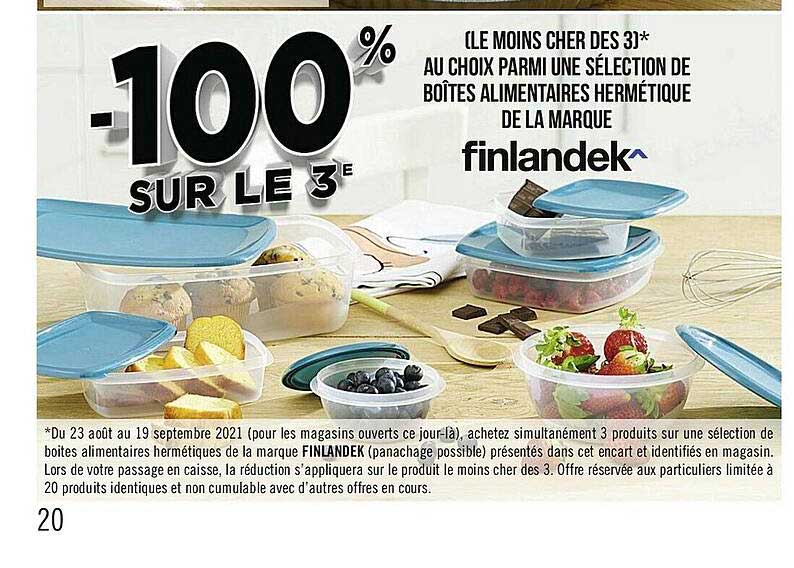 boîtes alimentaires hermétique de la marque finlandek^