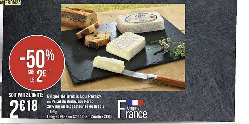 brique de brebis lou pérac -50% sur le 2e