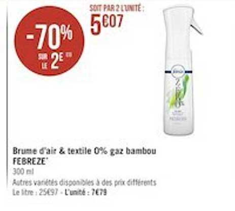 brume d'air & textile 0% gaz bambou febreze