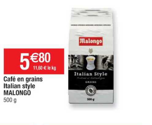 café en grains italian style malongo