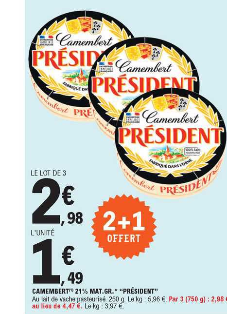 Camembert 21% M.g. Président