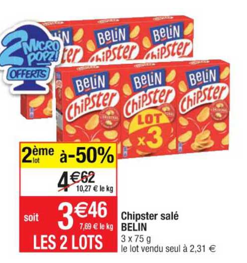 Chipster Salé Belin 2ème Lot à -50%