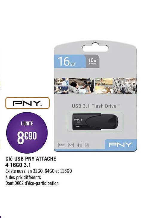 clé usb pny attache 4 16go 3.1 pny