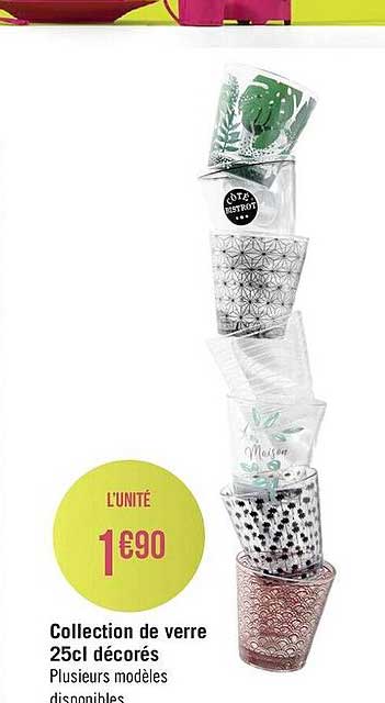 collection de verre 25cl décorés