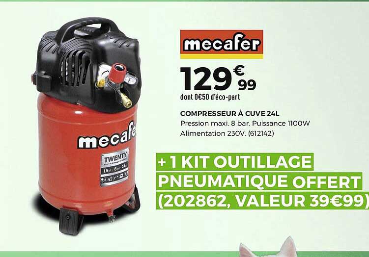 Compresseur à Cuve 24 L Mecafer