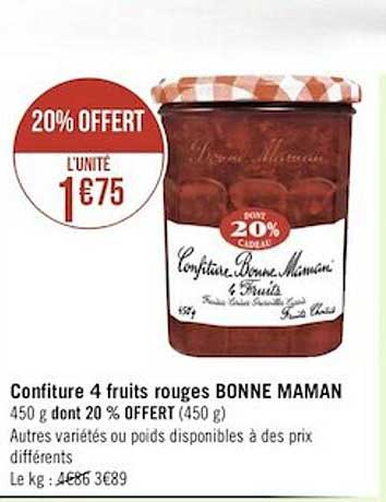 confiture 4 fruits rouges bonne maman