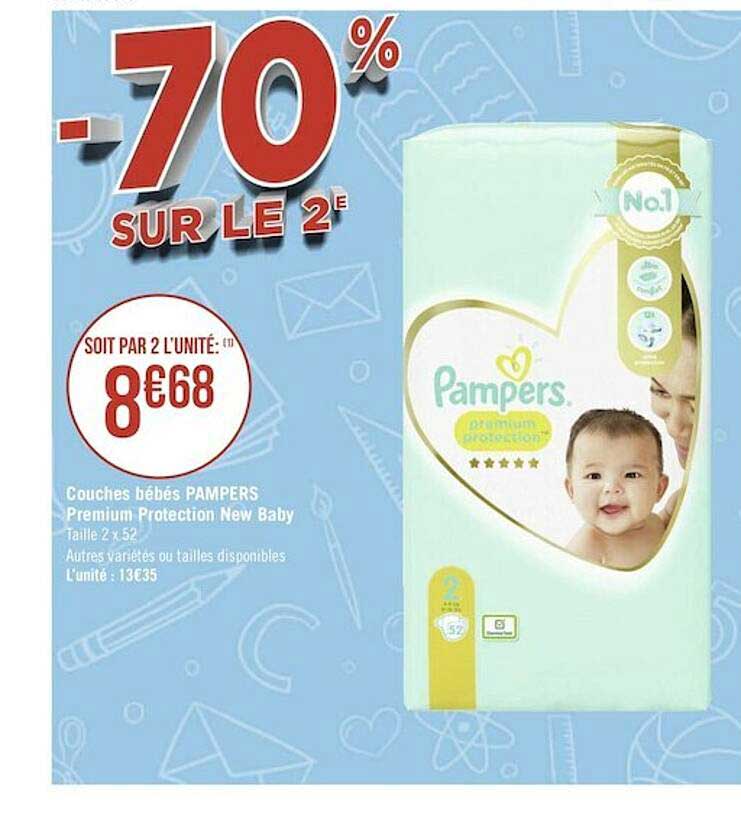couches bébés pampers permium protection new baby